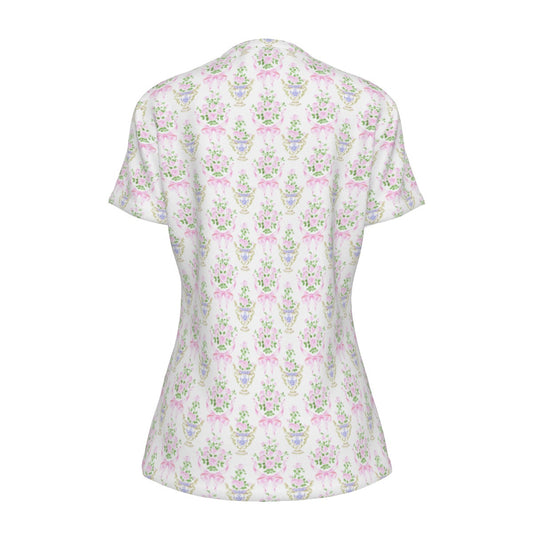 Floral Women's Round Neck Athletic T-Shirt|210GSM