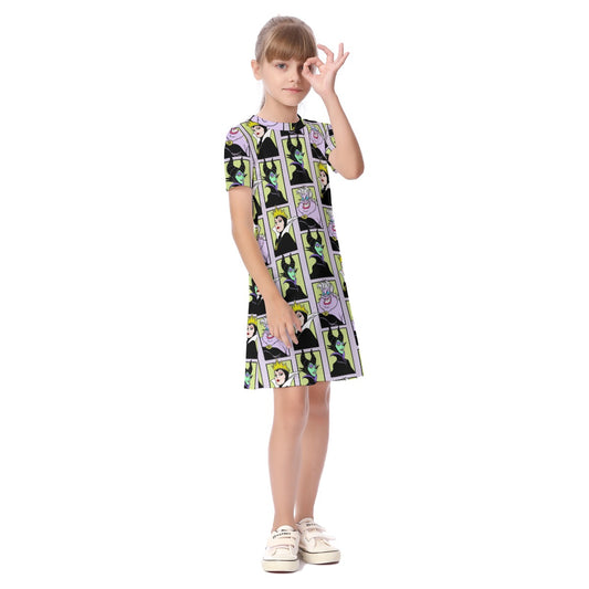 Villain Portrait Kid's Short Sleeve Dress