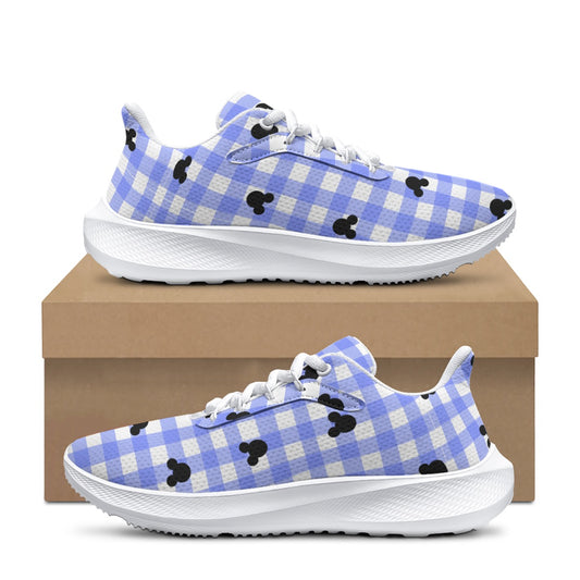 Bright Blue Gingham Men's Road Running Shoes