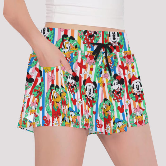 Wreath Friends [rainbow stripe] Girls' Sports Culottes