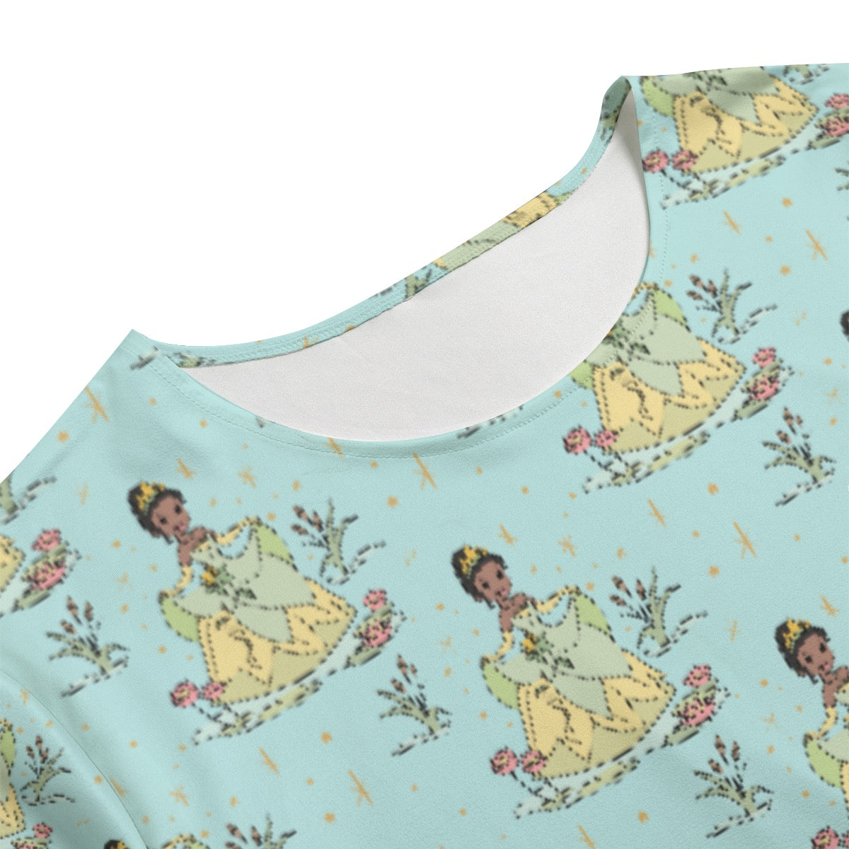 Tia [aqua] & Lotus Flowers Women's T-shirt Set With Short Sleeve