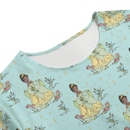 Tia [aqua] & Lotus Flowers Women's T-shirt Set With Short Sleeve
