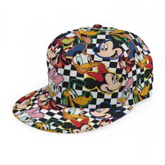 Checkered Friends Baseball Cap With Flat Brim