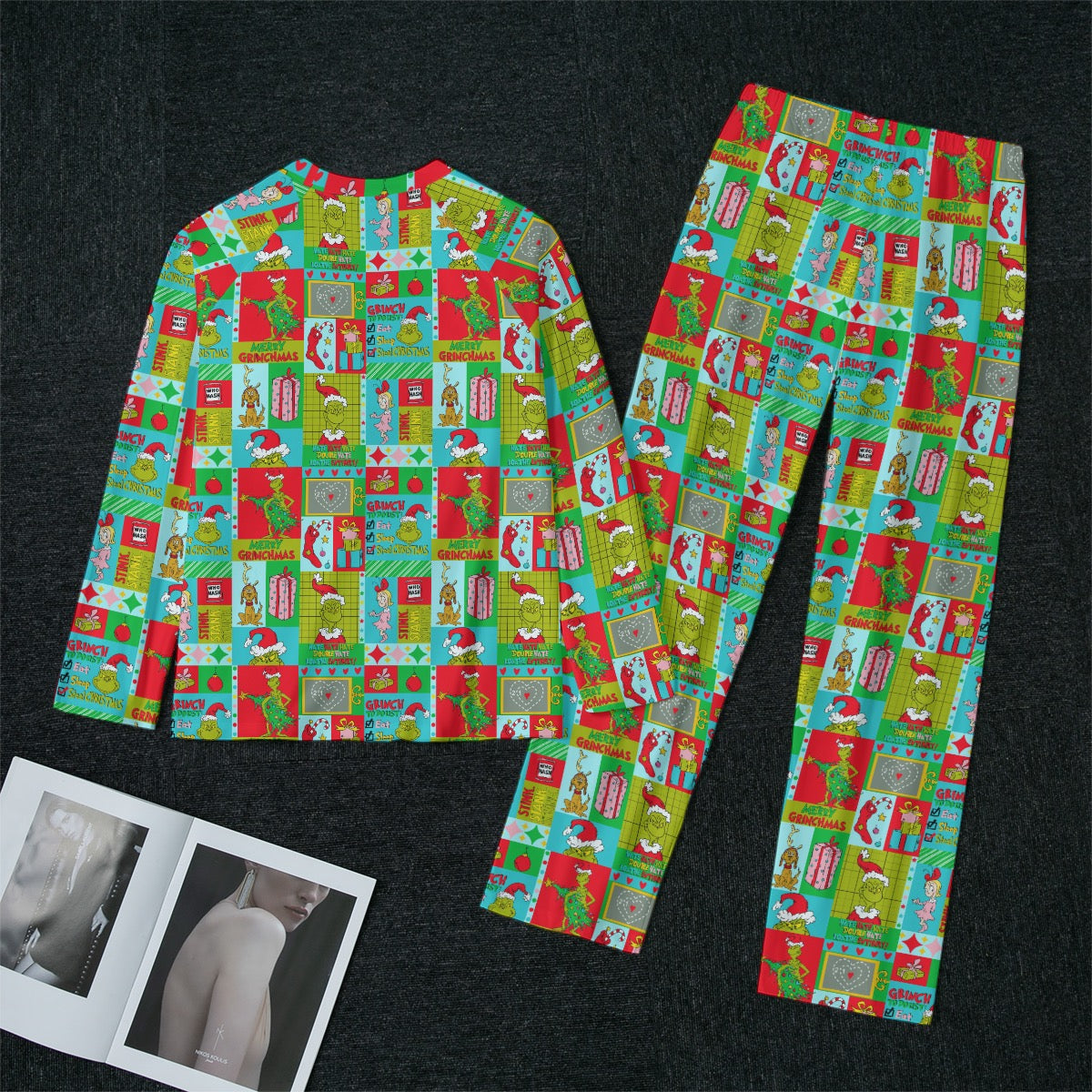 Mean One Patchwork Women’s Raglan Sleeve Pajama Set