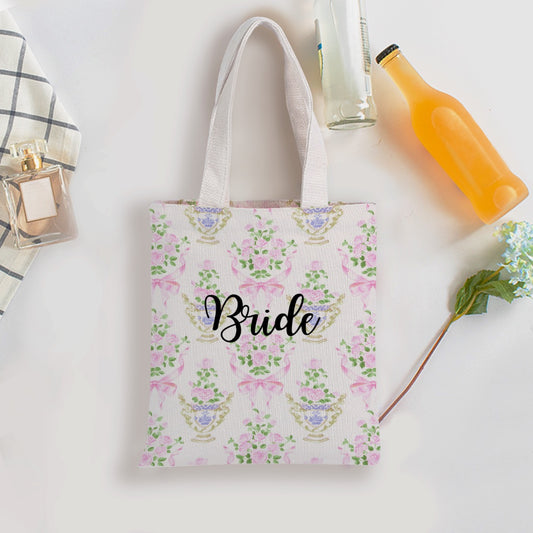 Floral Bride Canvas Bag