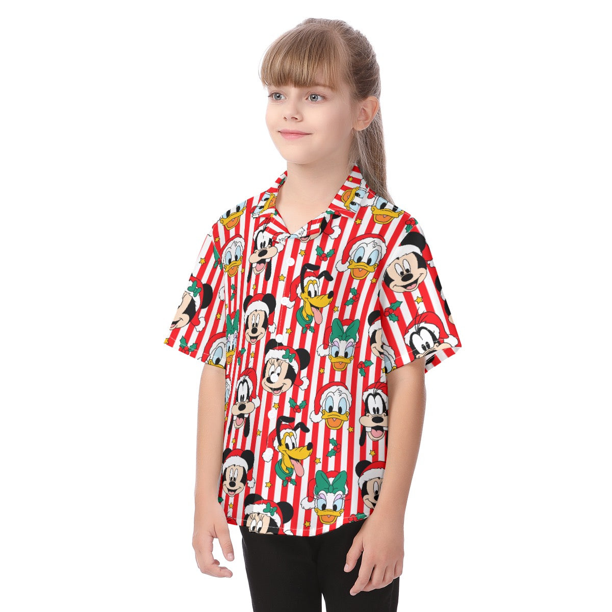 Christmas Stripe Kid's Hawaiian Vacation Shirt