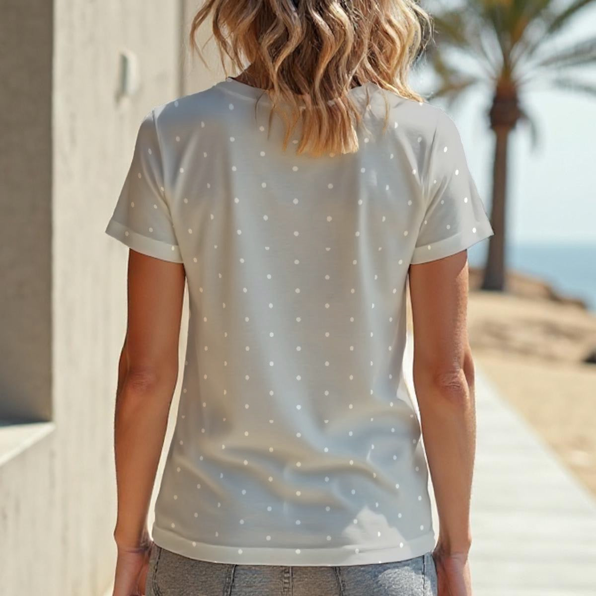 Bulldog Dots Women‘s V-neck T-Shirt