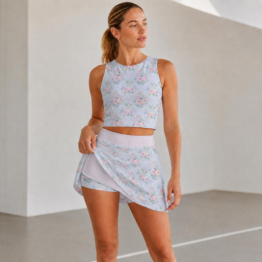 Rose Women's Sports Tank & Skort Set