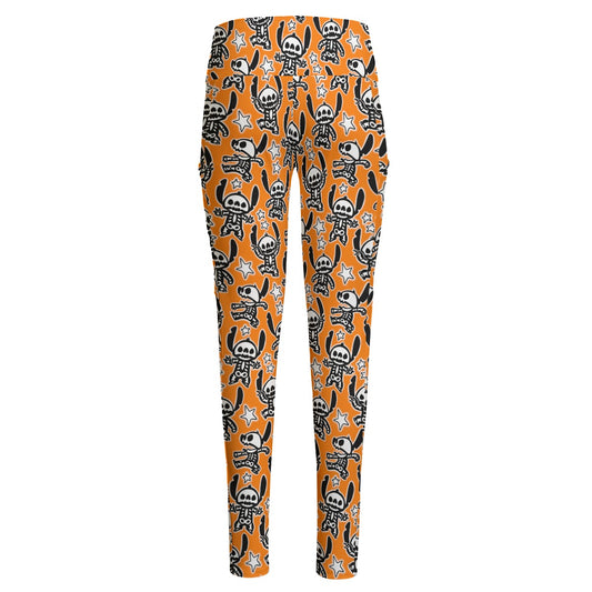 Alien Skeleton Women's High Waist Leggings With Side Pocket