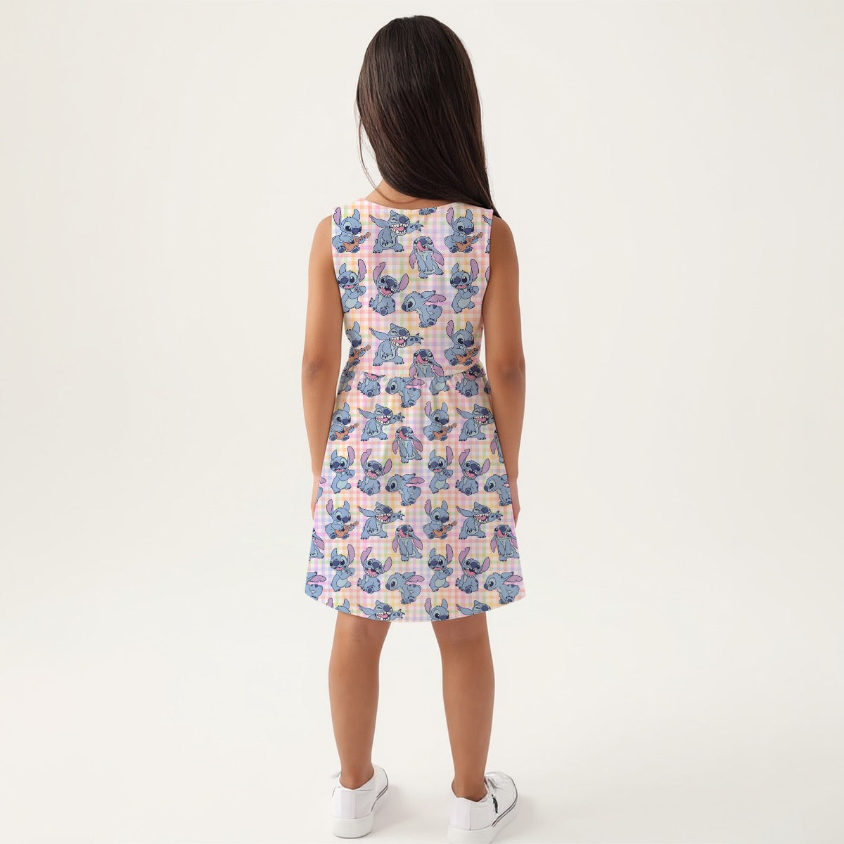 Gingham Alien Girls Sleeveless A-Line Dress
